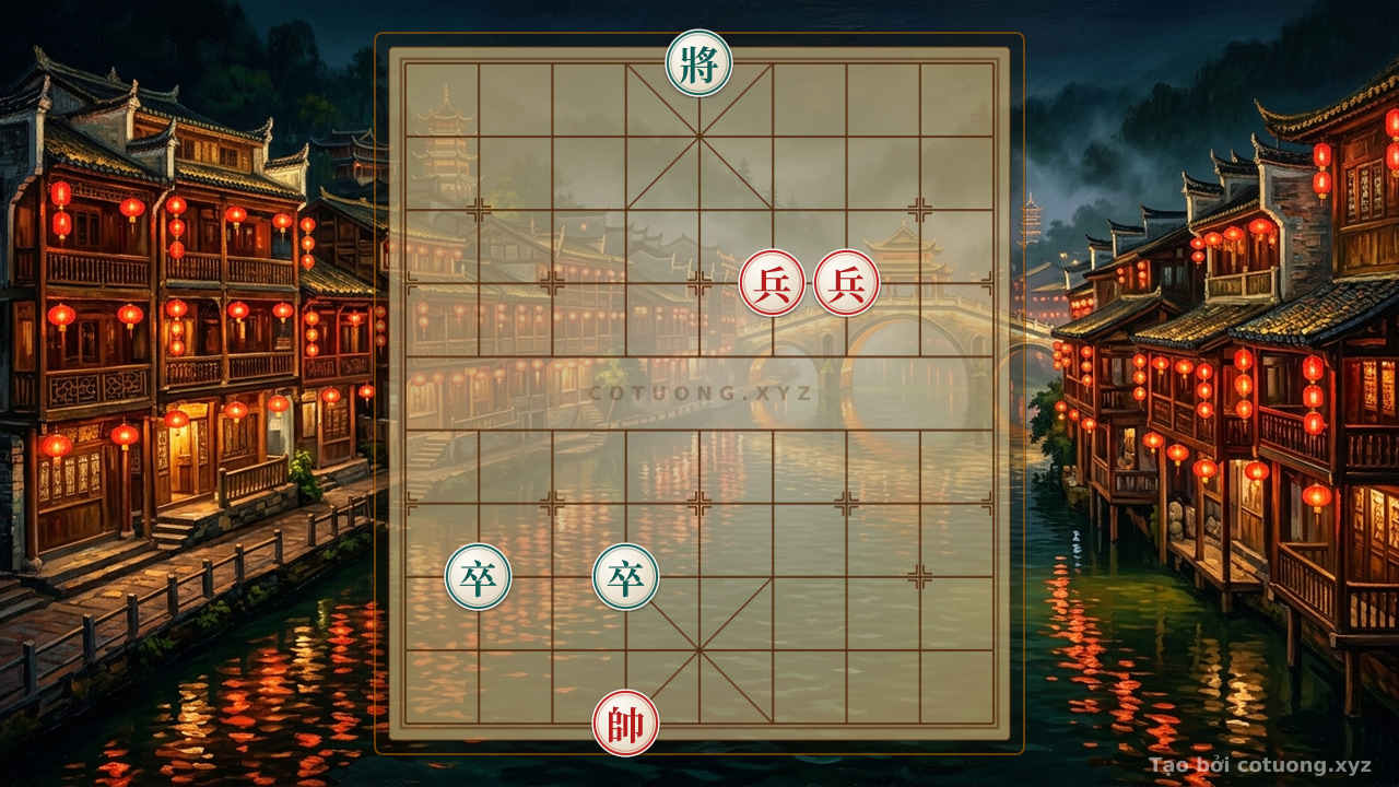 Thế cờ: Red General's Victory: The 'Empty Cannon' Strategy Against Black's Pawn - A Thrilling Xiangqi Position — Cờ Tướng Online