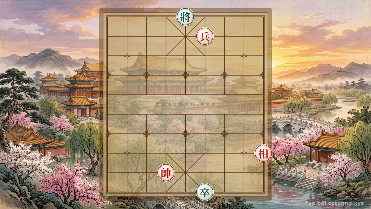 Thế cờ: Defensive Strategy: Black General on File 5, Rank 10 - Countering Red's Tactics — Cờ Tướng Online