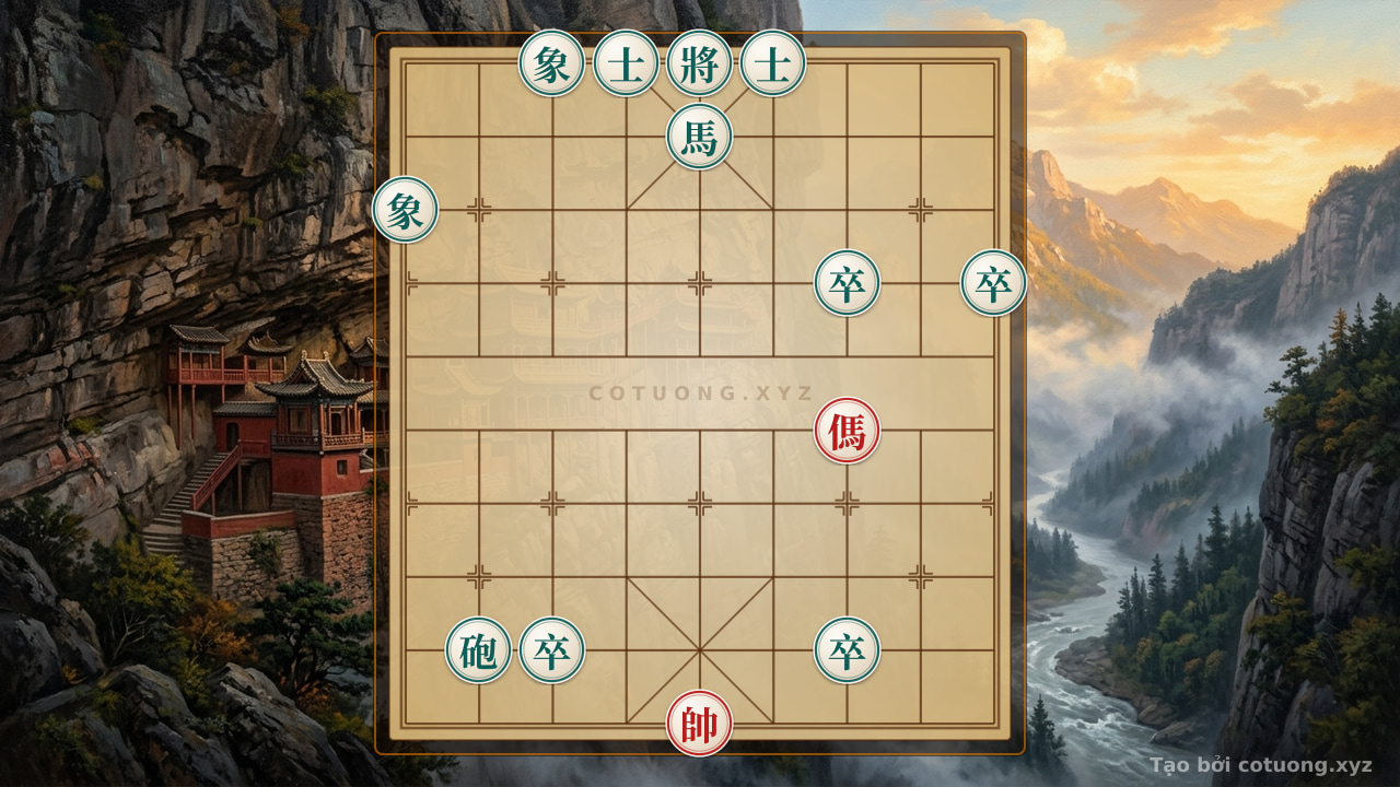 Thế cờ: Single Horse vs. Cannon Horse 4 Pawns: The Brutal Tactics of the Unconventional Master — Cờ Tướng Online