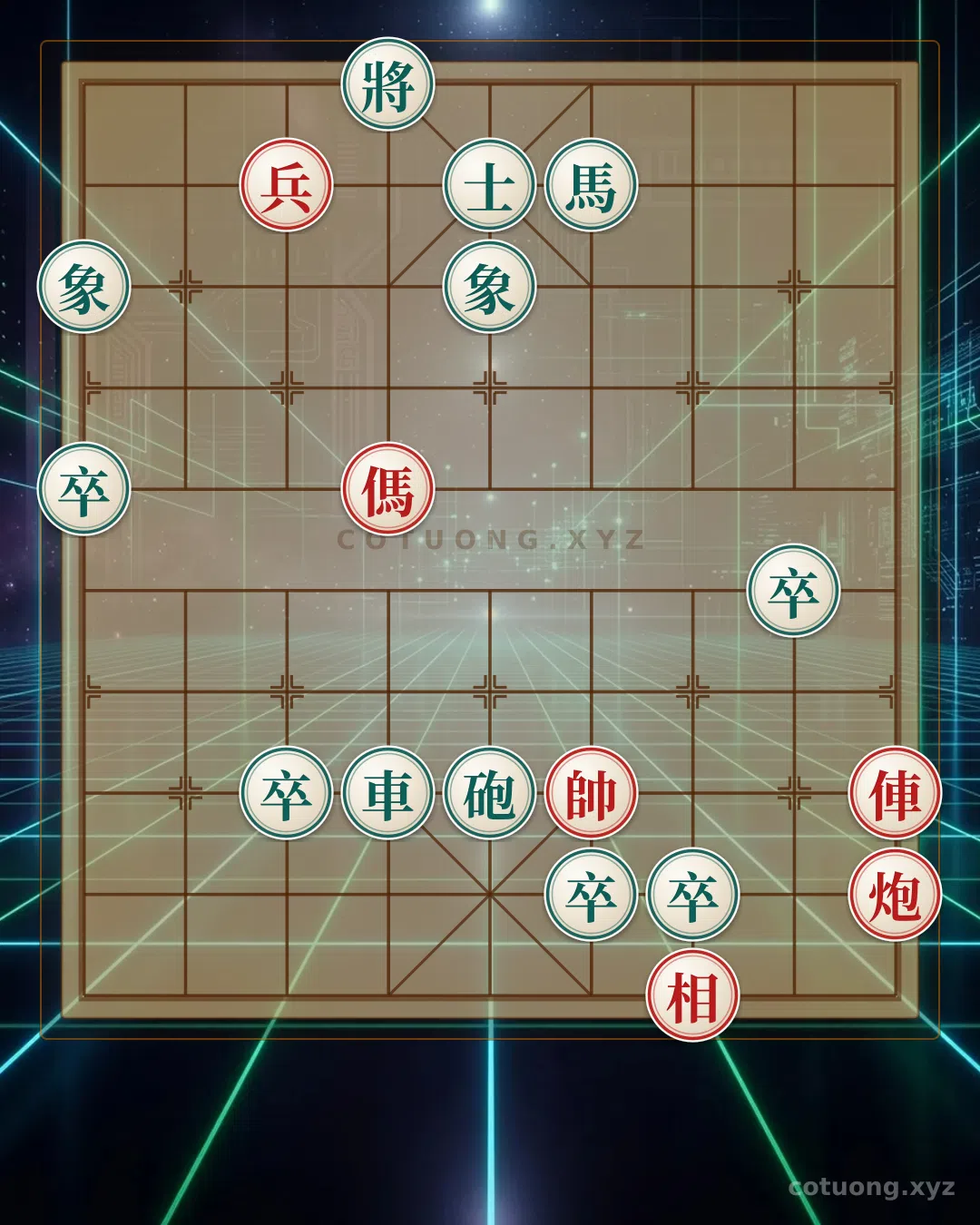 Thế cờ: Red General Chess: Double Horse Leg Strategy in Position 1/10 — Cờ Tướng Online