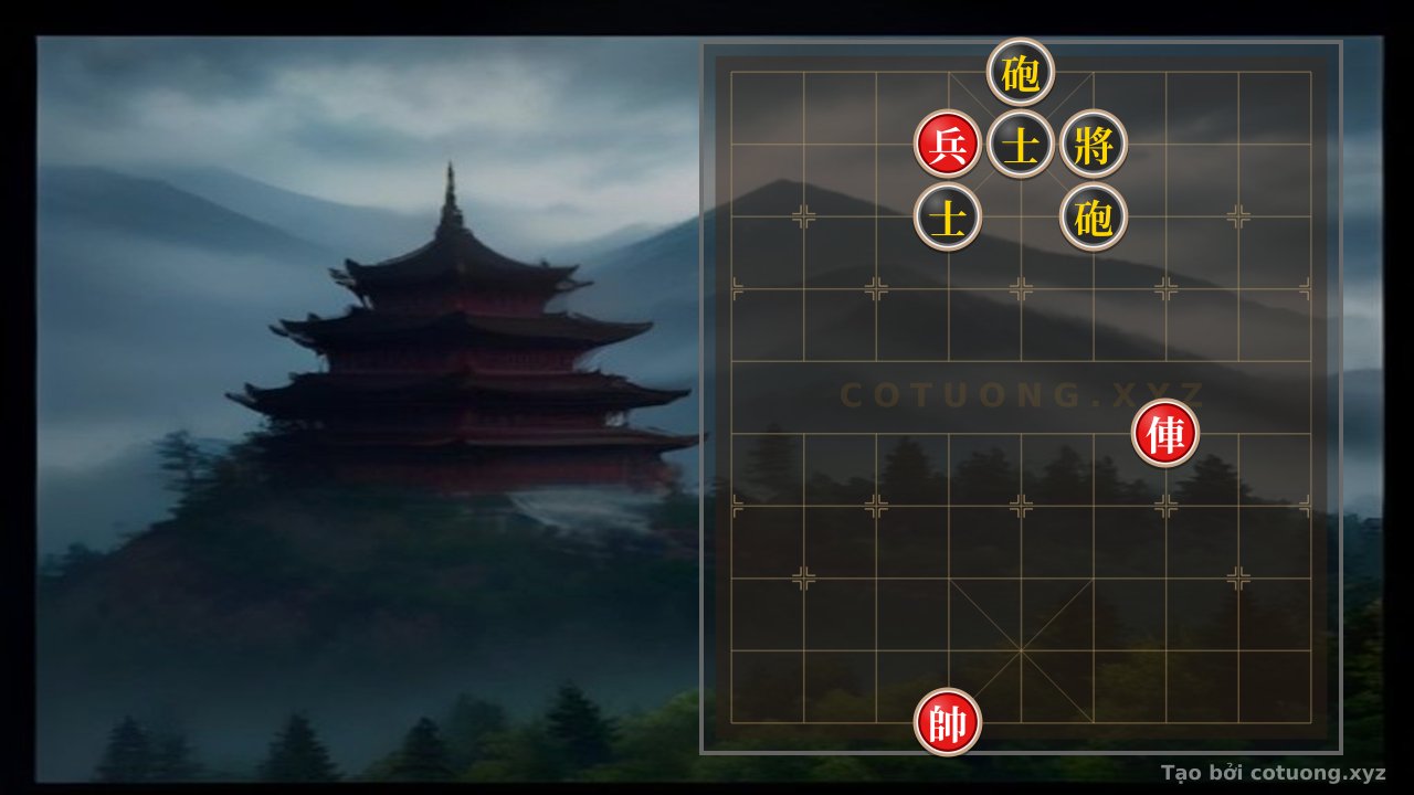 Thế cờ: Subtle Defense: Red Chariot Threatens, Black Cannon Counters in a Level 7 Xiangqi Position — Cờ Tướng Online