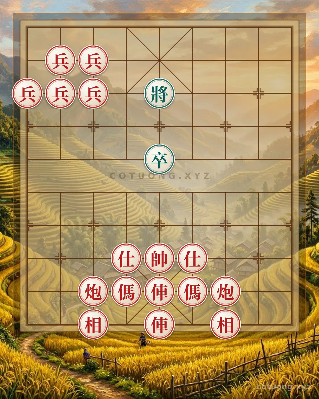 Thế cờ: Red General Chess: Double Horse Legs Strategy, Cannon Attack - Decoding Level 1/10 Chess Tactics — Cờ Tướng Online