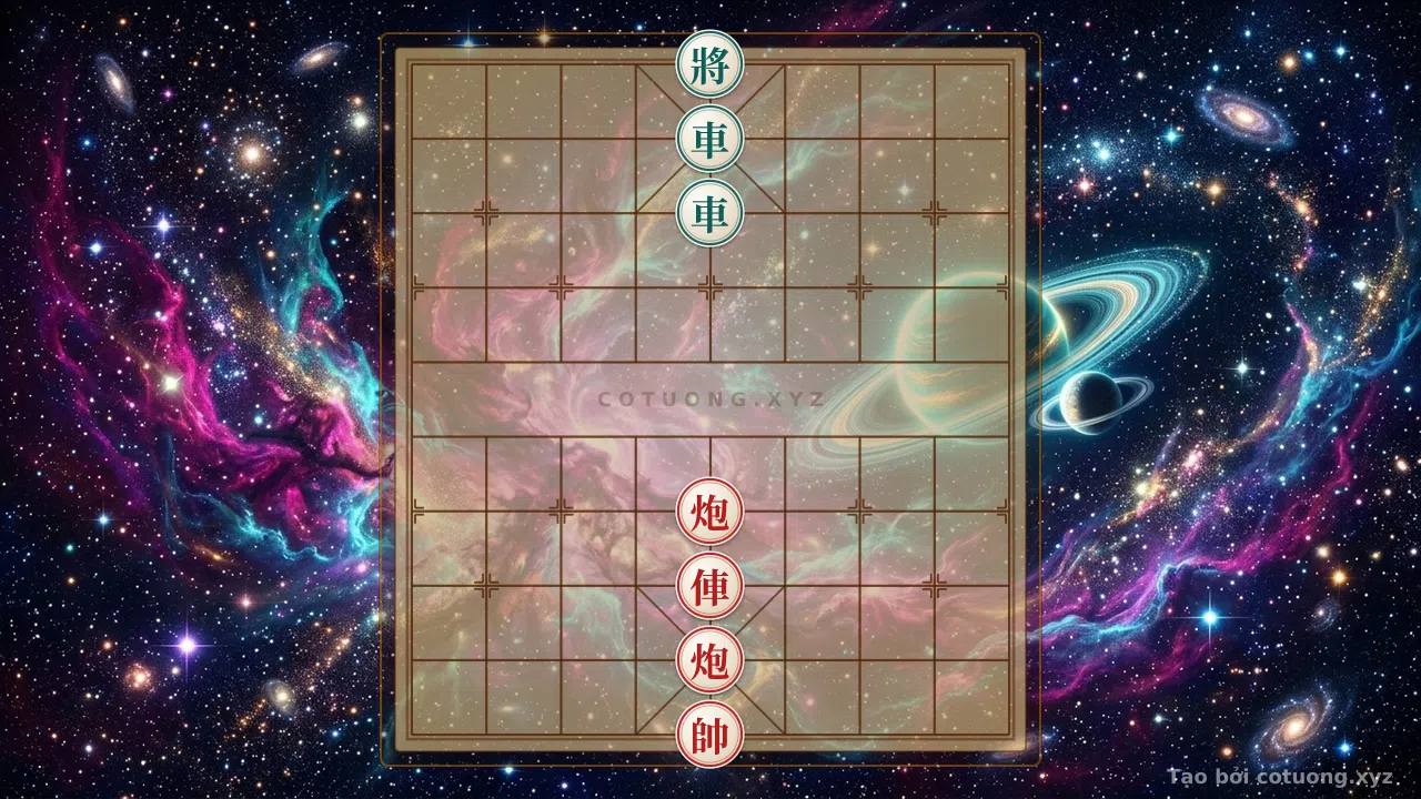 Thế cờ: Xiangqi: Red's Checkmate Strategy - 2 Cannons, 1 Chariot vs. 2 Black Chariots — Cờ Tướng Online
