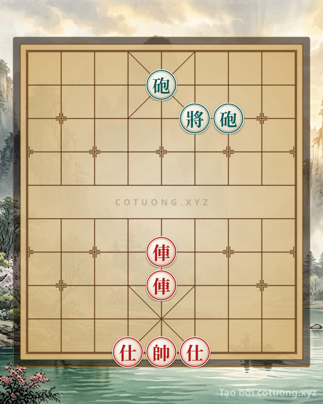 Thế cờ: Red General Chess: Strategy to Defeat Black's Simple Rook Formation with Two Red Chariots — Cờ Tướng Online