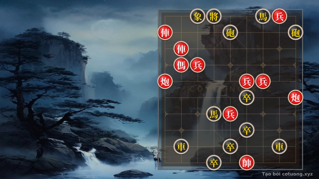 Thế cờ: The Cruel Endgame: Black's Double Horses Interlocking, Red's Cannon Trap — Cờ Tướng Online