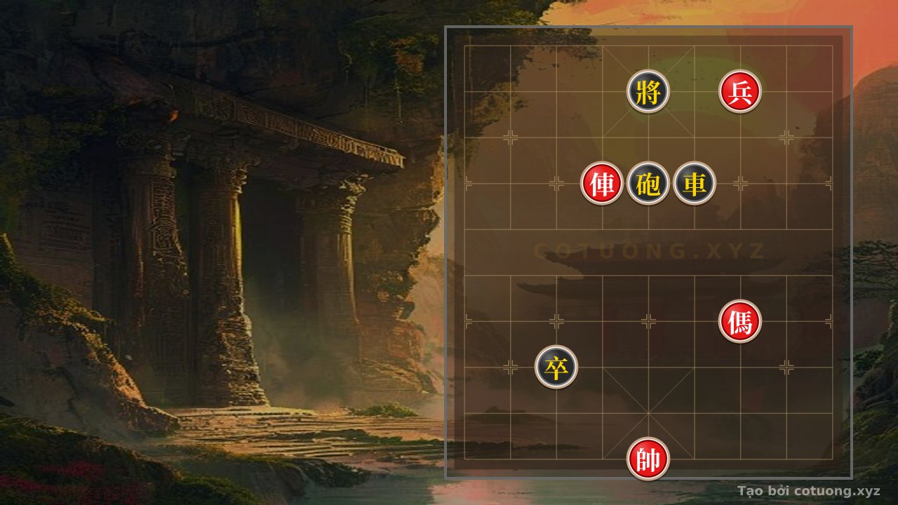 Thế cờ: Red Pawn Advances Two, Black Rook and Cannon: The Path to Victory in Three Moves from a Black Advantage — Cờ Tướng Online