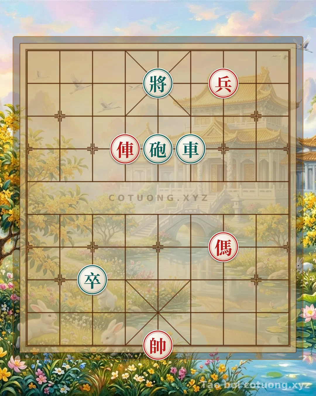 Thế cờ: Red Pawn Advances Two, Black Rook and Cannon: The Path to Victory in Three Moves from a Black Advantage — Cờ Tướng Online