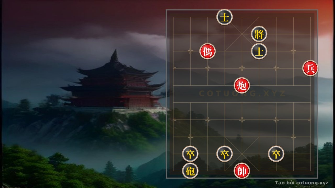 Thế cờ: Mastering the Endgame: The Shortest Path to Defeat the Black General in the Mystical Chessboard — Cờ Tướng Online