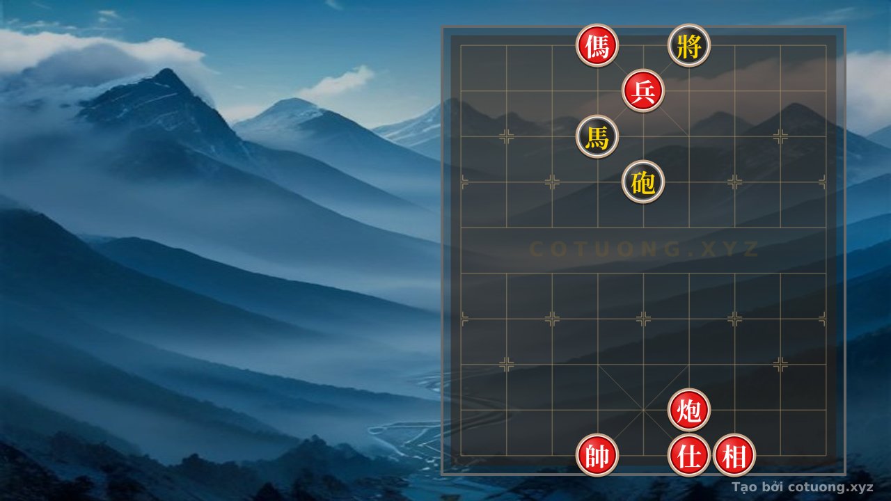 Thế cờ: Classic Checkmate: Cannon Horse Pawn Advisor Bishop beats Cannon Horse - Learn Chess with AI — Cờ Tướng Online