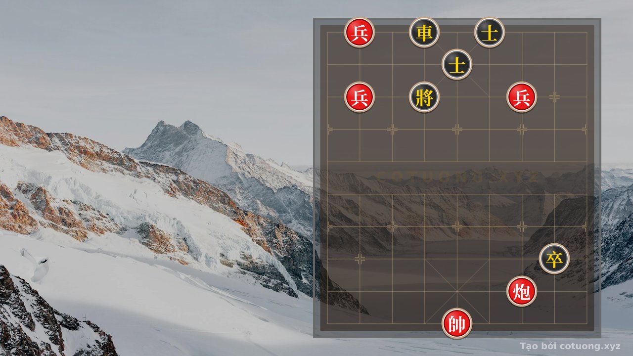 Thế cờ: Black's Trap: Rook on File 4 Threatens Red's General - Red's Defensive Strategy — Cờ Tướng Online