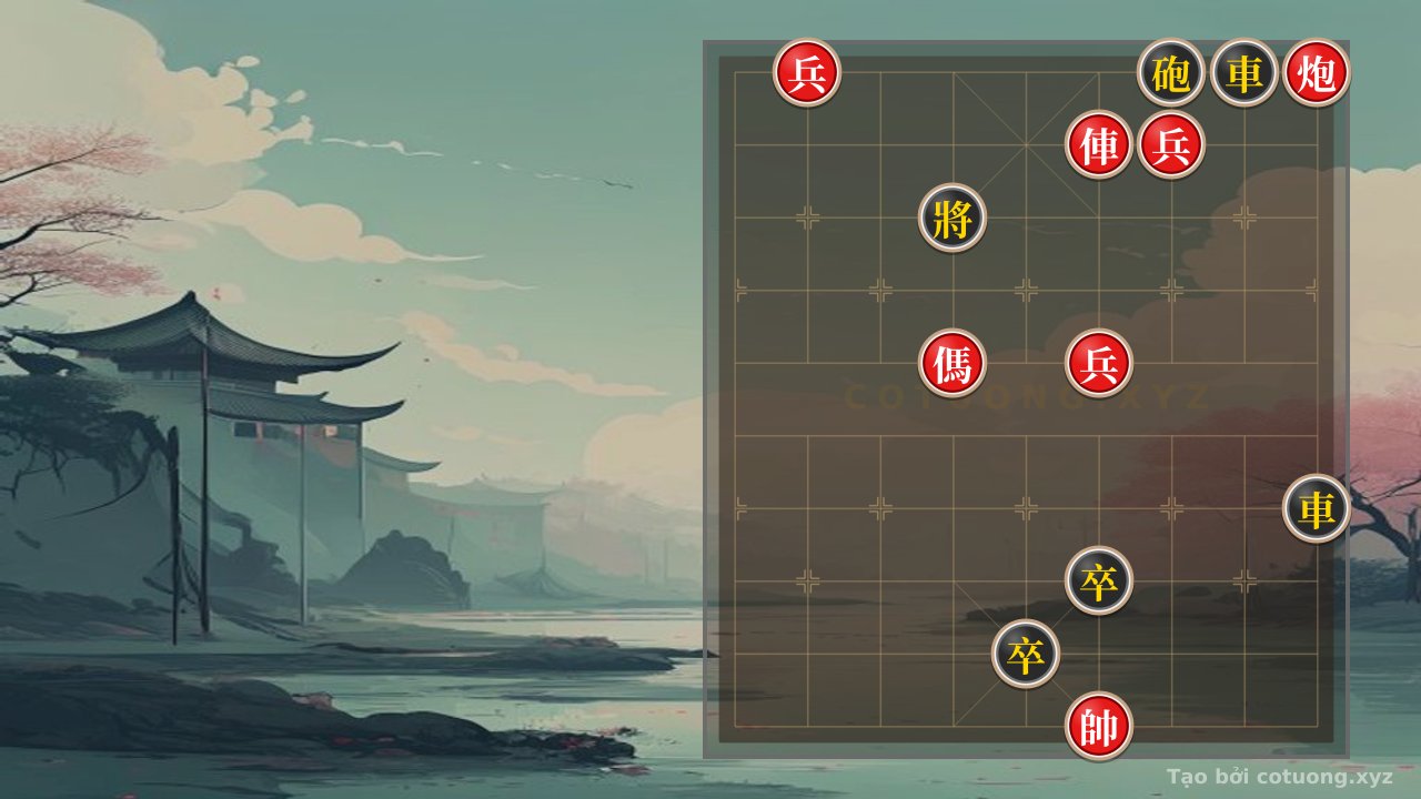 Thế cờ: Xiangqi (Chinese Chess): Mastering the Black Chariot on 9th File, 4th Rank in the Double Horse Face-to-Face Formation — Cờ Tướng Online