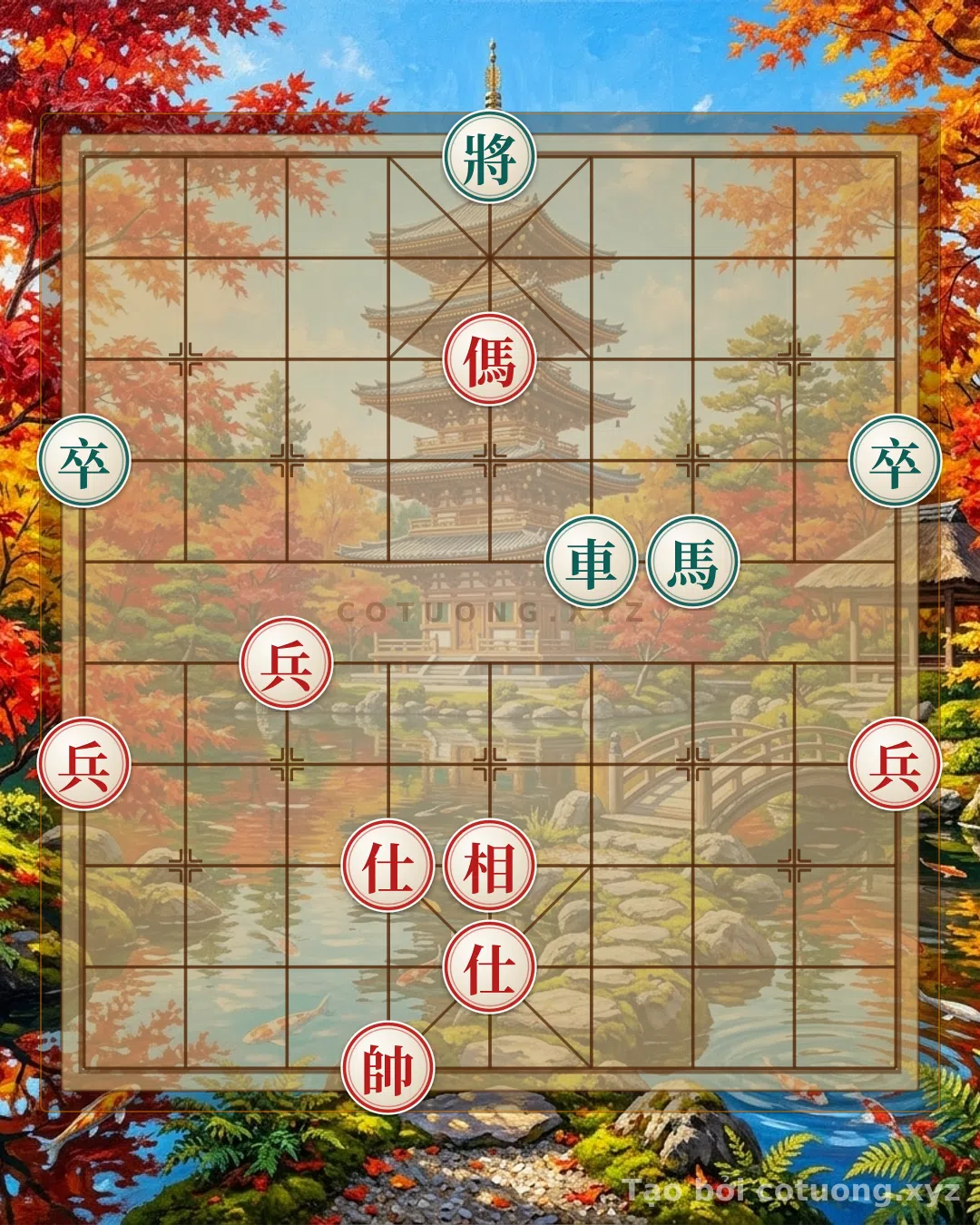 Thế cờ: The Ultimate Chess Strategy: When the Red Horse and Three Pawns Defeat the Black Rook's Attack! — Cờ Tướng Online