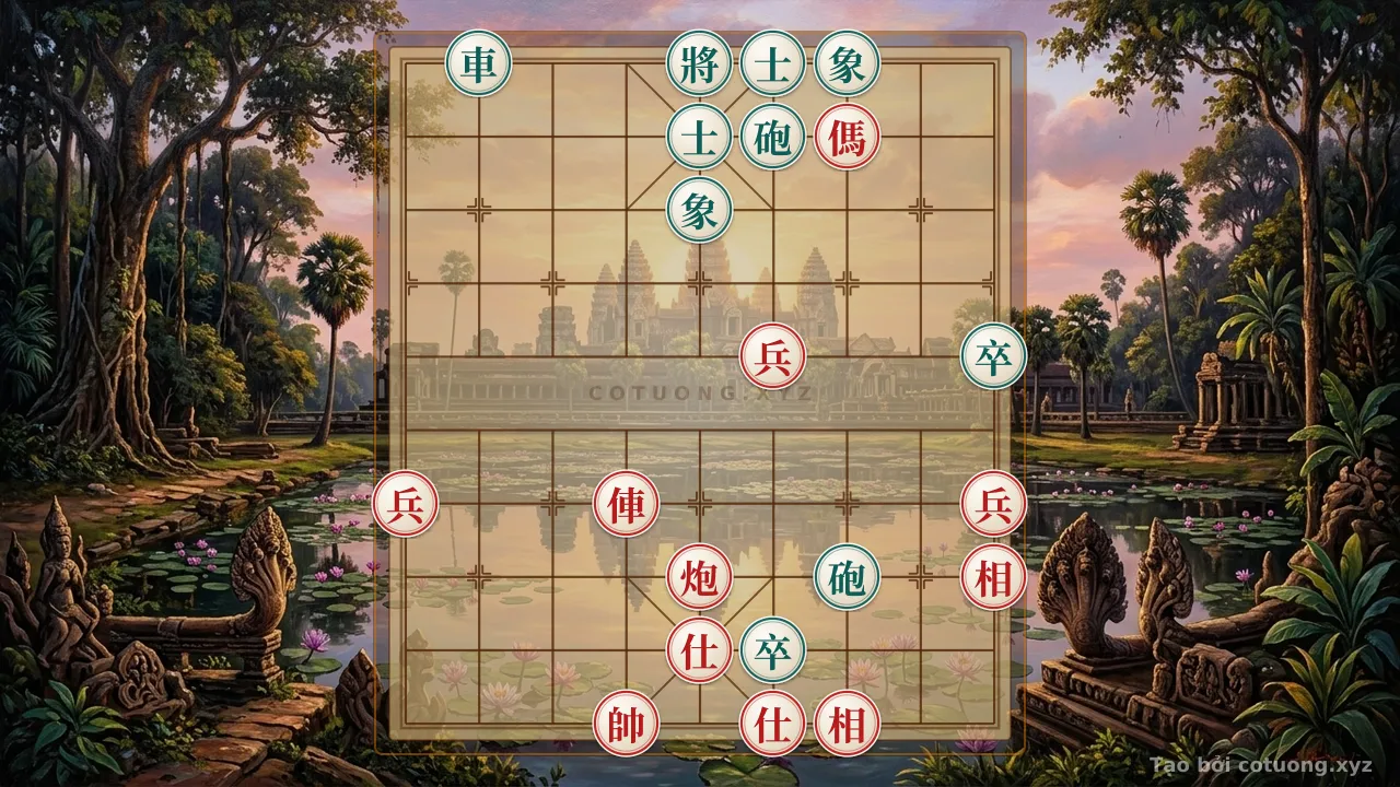 Thế cờ: The Art of Counterattacking: How Red Flips the Classic Xiangqi Battle with the Xe-Phao-Ma 3 Chot Trap — Cờ Tướng Online