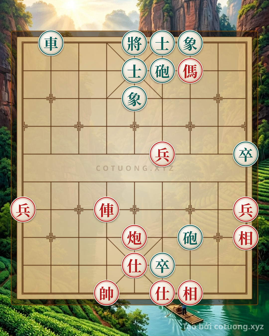 Challenge: The Art of Counterattacking: How Red Flips the Classic Xiangqi Battle with the Xe-Phao-Ma 3 Chot Trap - Can you solve it?