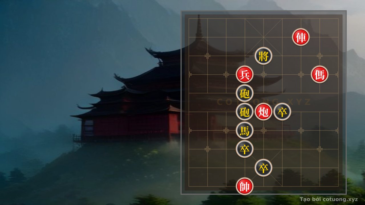 Thế cờ: Red General's Breakthrough: Red Chariot on the 9th File Attacks Straight at the Black Side - A Difficult Strategy — Cờ Tướng Online