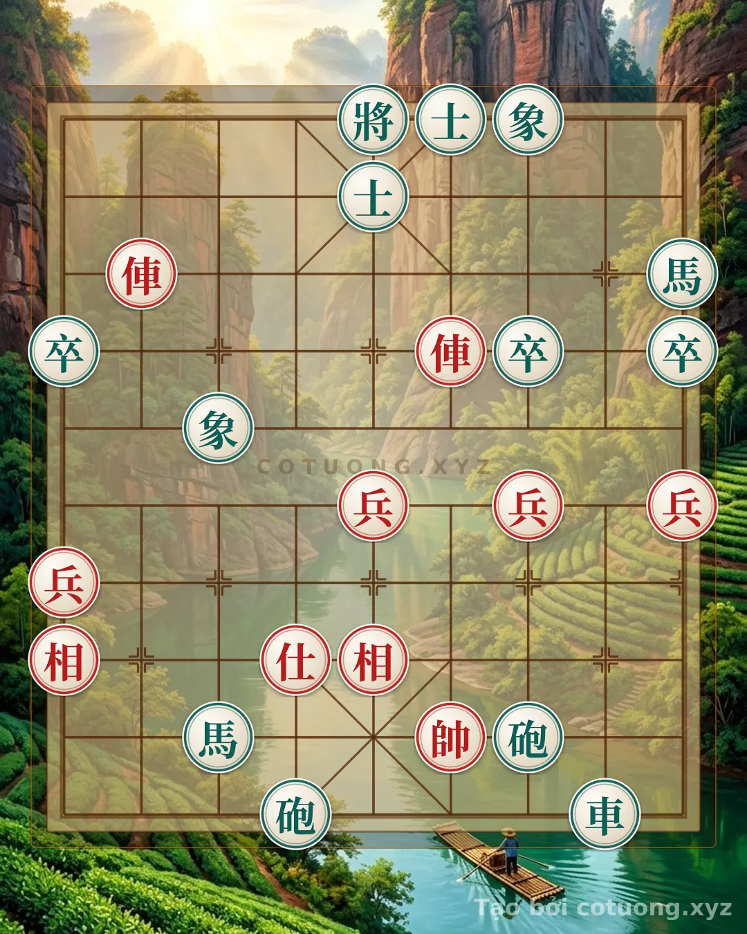Thế cờ: Xiangqi Mastery: How 2 Red Rooks and 4 Red Cannons Crush 2 Black Cannons, 2 Black Horses - What Deadly Traps Are Lurking? — Cờ Tướng Online