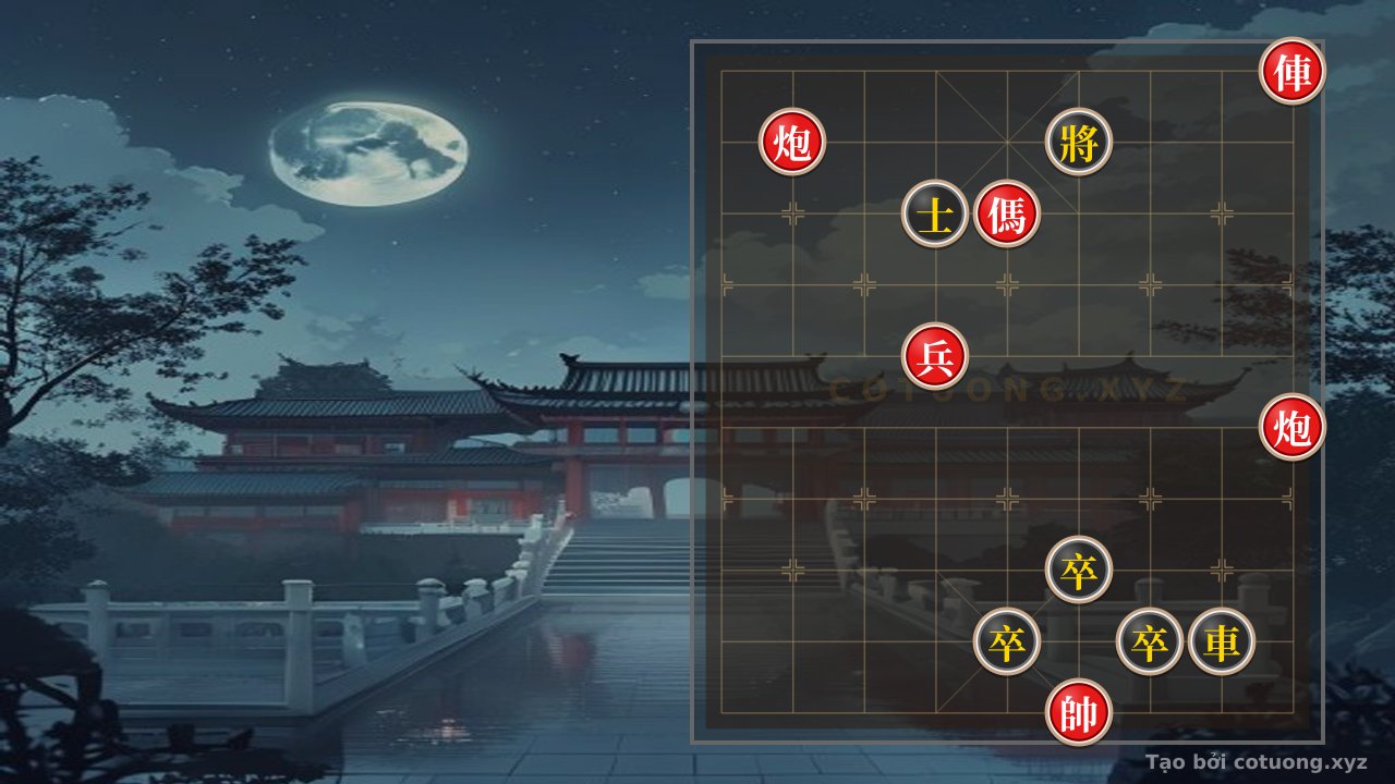 Thế cờ: Red Chariot Rush: A Checkmate Strategy from File 1 Rank 10 — Cờ Tướng Online