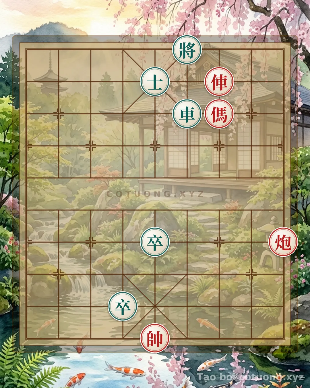 Thế cờ: Red General's Breakthrough: Mastering the Rook's Lone Surround at 3-9 — Cờ Tướng Online