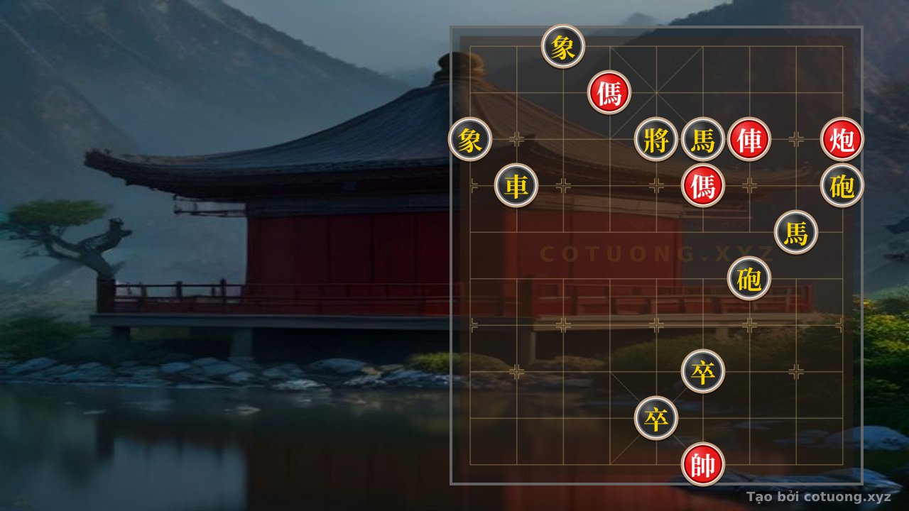 Thế cờ: Dangerous Xiangqi Position: Double Horses Legged and Red's Counterattack — Cờ Tướng Online