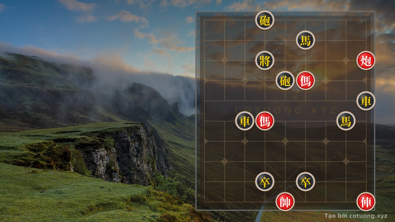 Thế cờ: Super Difficult Xiangqi: Black Chariot Rushes Straight at Red Cannon - Can You Win? — Cờ Tướng Online
