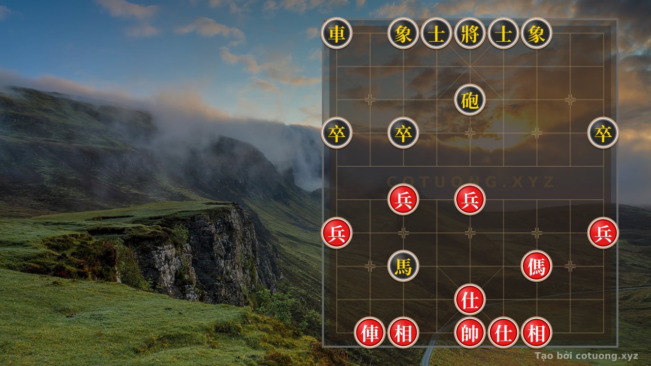 Thế cờ: The 'Black Cannon on File 5' Trap - A Lethal Strategy in the Double Horse Face-to-Face Formation — Cờ Tướng Online
