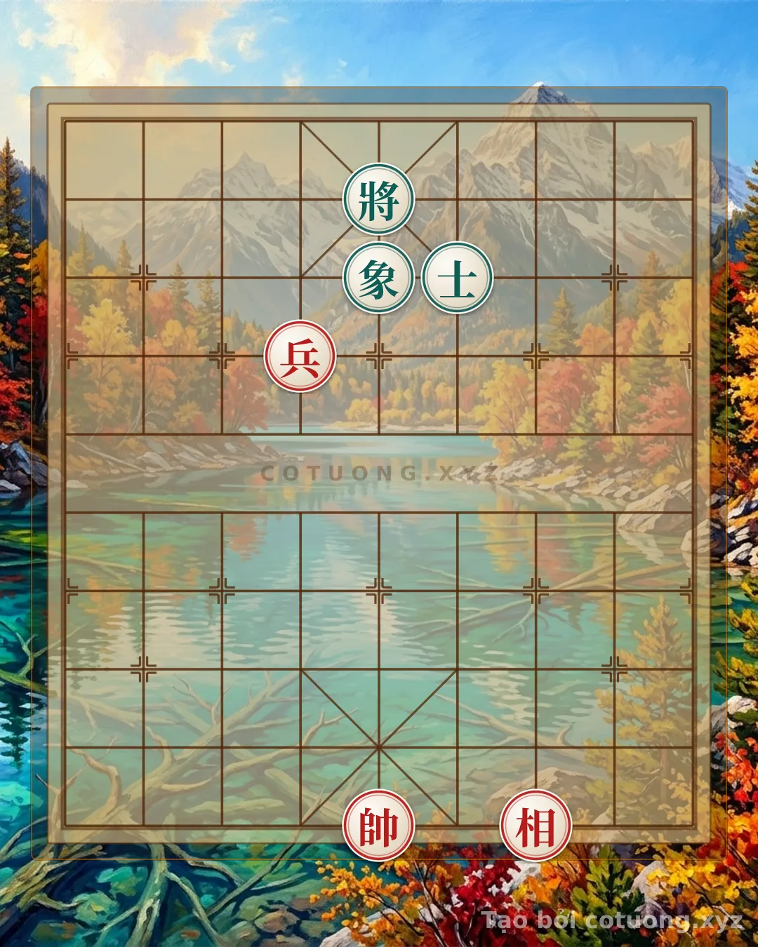 Thế cờ: The Cruel Endgame: Red Pawn Retreats to File 6, Rank 7 - Black's Defensive Tactics — Cờ Tướng Online