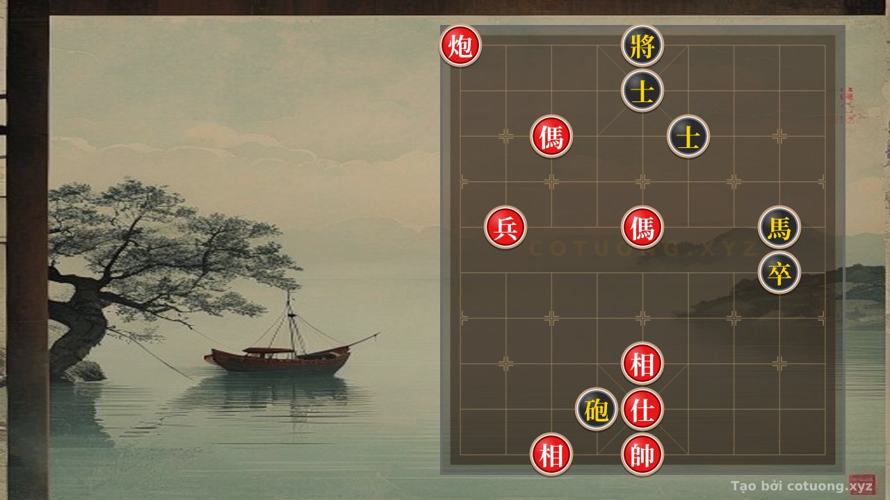 Thế cờ: The Mystery of the Xiangqi Board: The Hidden Red Cannon, the Black General in Danger - Unexpected Tactics for the Red Player — Cờ Tướng Online