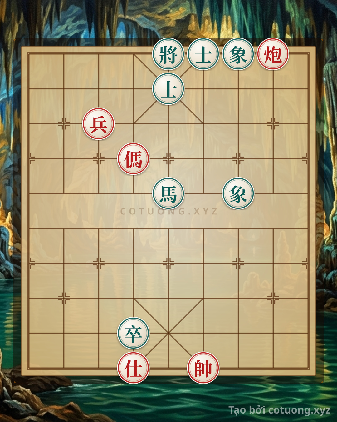 Challenge: Study Exercise: Cannon Horse Pawn Advisor vs. Horse Pawn 2 Advisors 2 Elephants - Full AI Solution - Can you solve it?