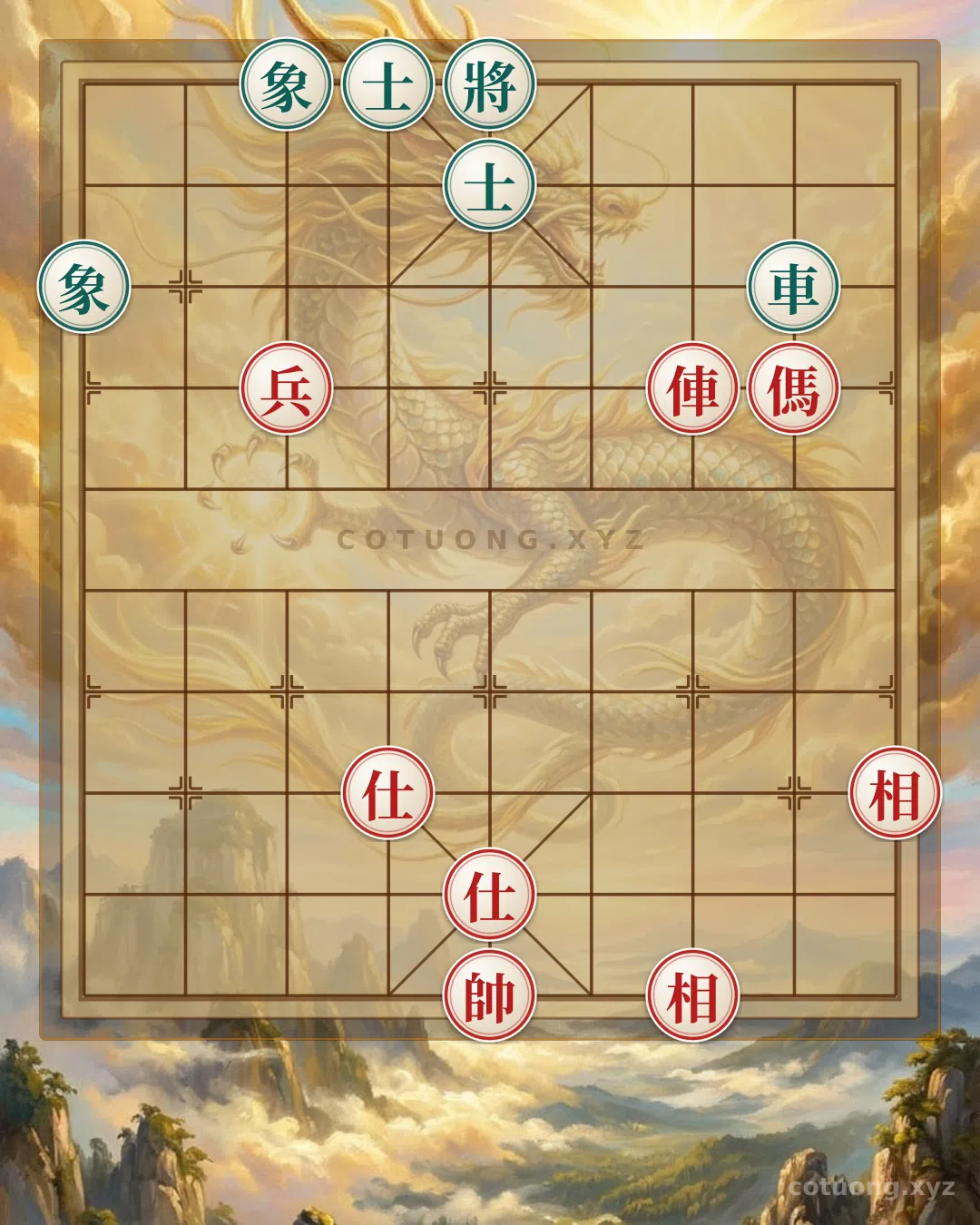 Thế cờ: 'FF79 CE97': The Infinite Chessboard - Resolving the Elephant-Horse Threat with Defensive Counterattack Artistry — Cờ Tướng Online