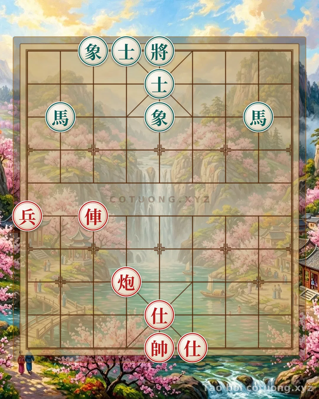Thế cờ: Defensive Counterattack: Mastering the 'Red Cannon on File 6, Rank 3' in the Double Black Horses Formation — Cờ Tướng Online
