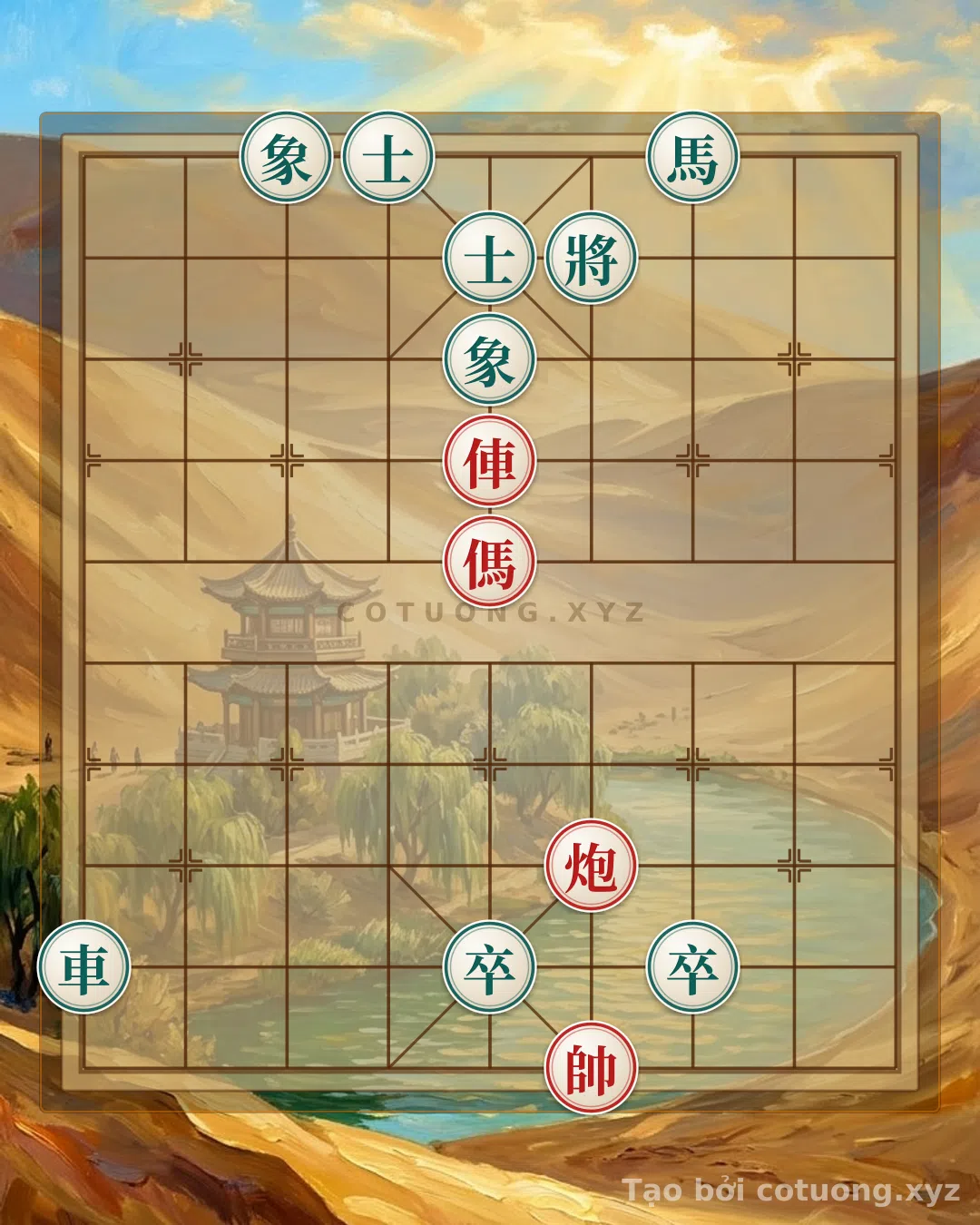 Thế cờ: Xiangqi: Red's Strategic Victory Over Black in the Double Horse Interlocking Formation — Cờ Tướng Online