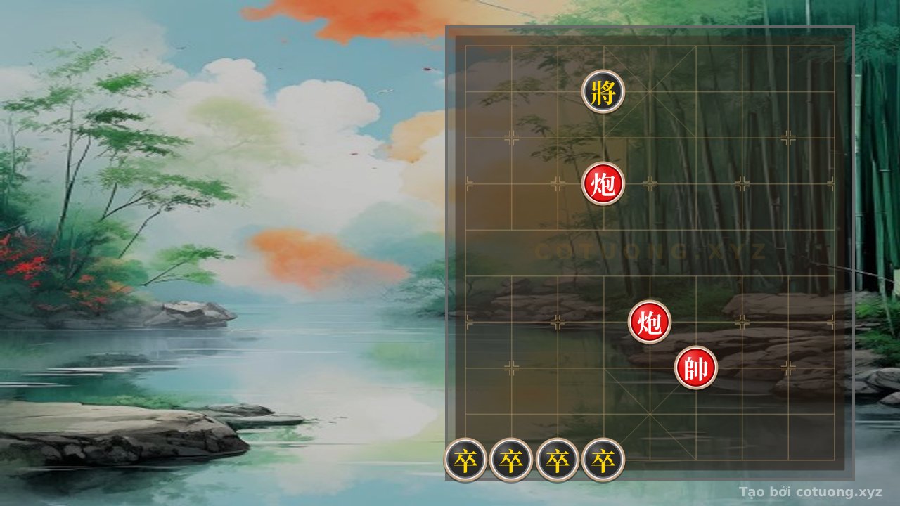 Thế cờ: Red Cannon Shoots Black General: Xiangqi Strategy When Black General Exposed on 4th Rank 9 — Cờ Tướng Online