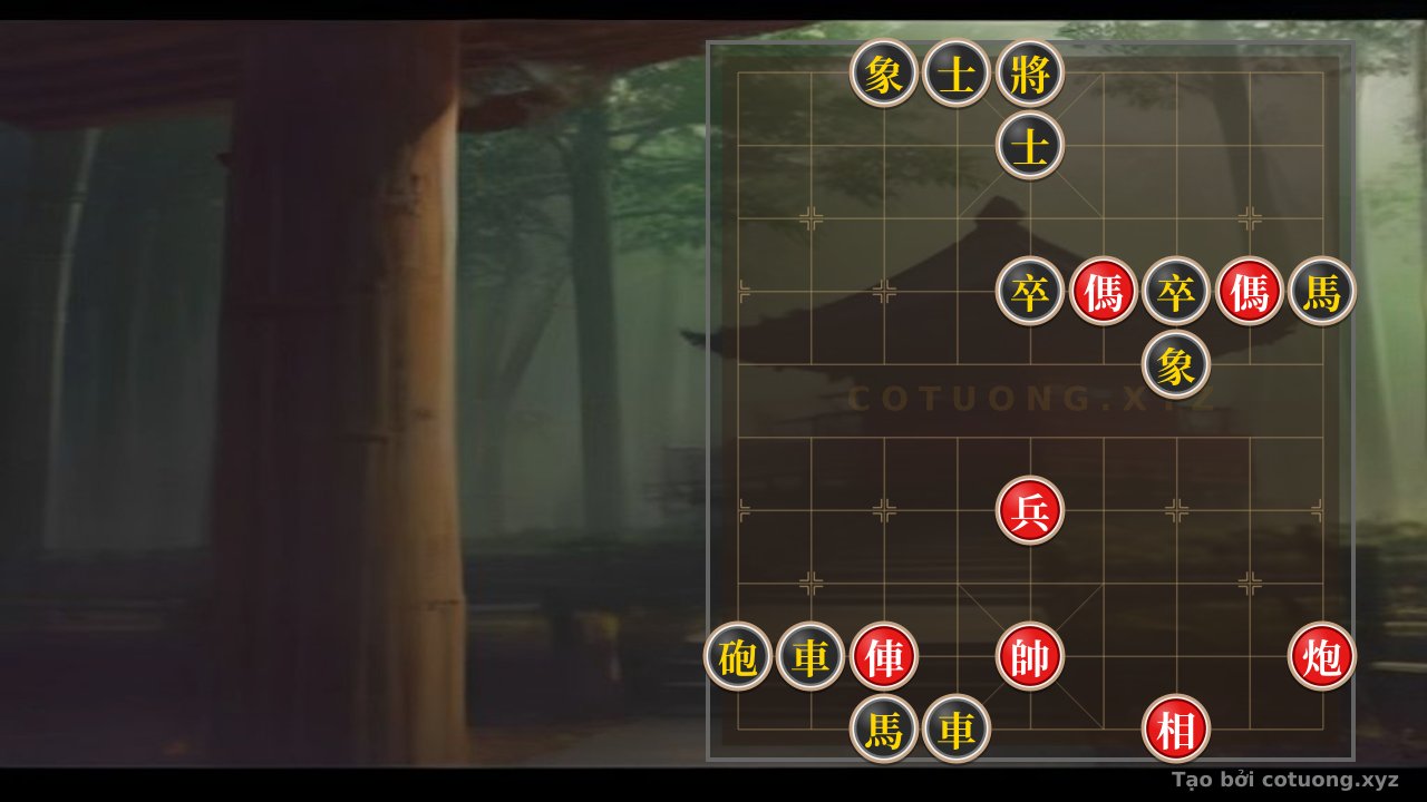 Thế cờ: Red Cannon Exposed on File 1 Rank 2: Black Must Counter - Online Xiangqi Battle — Cờ Tướng Online