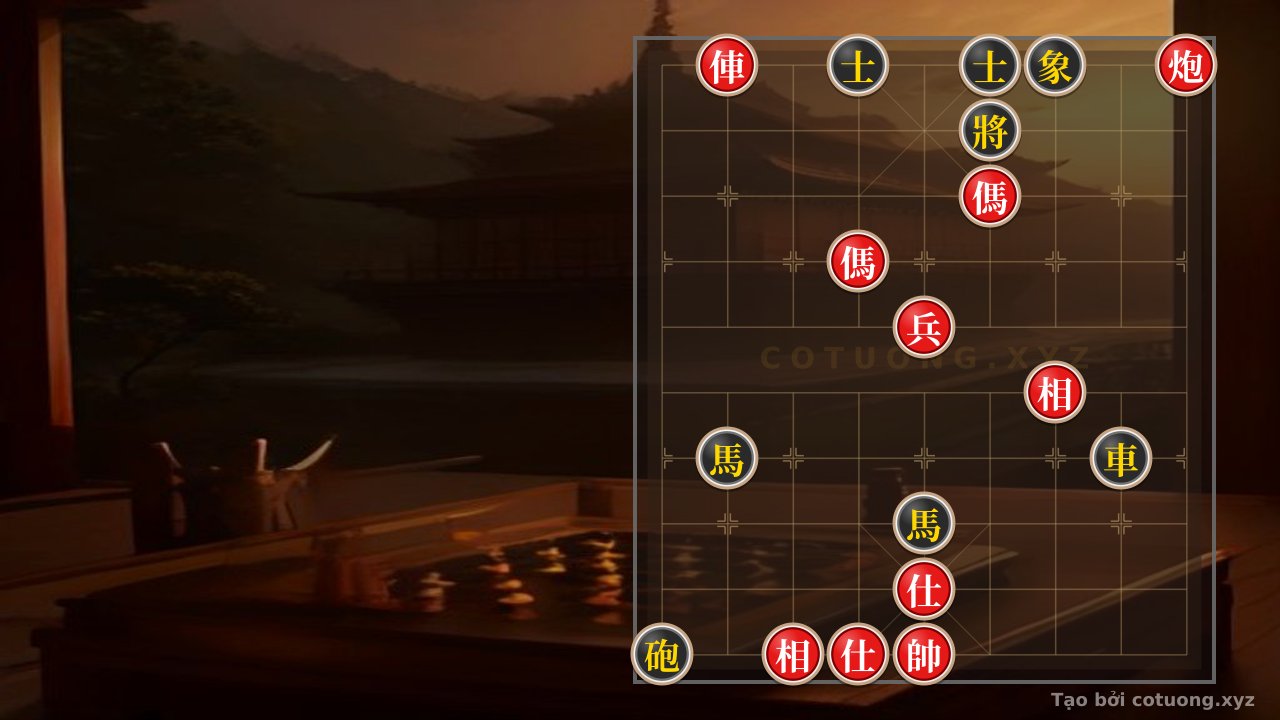 Thế cờ: Xiangqi Chess: The Art of Sacrificing Pieces - Red Chariot on File 8 Defeats Black Double Horses — Cờ Tướng Online