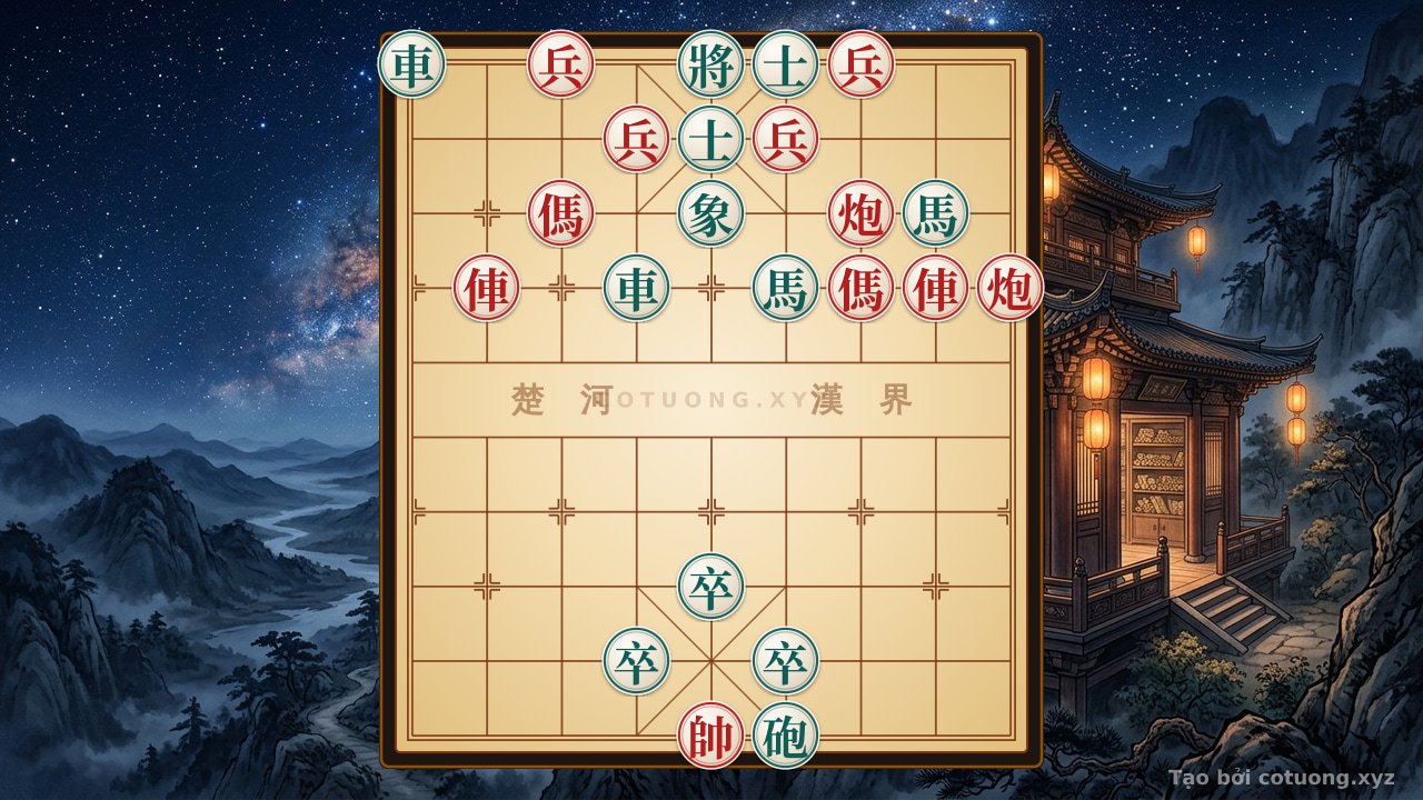 Thế cờ: Xiangqi Formation: Red Holds Two Horses, Black Defends Head-on - Tactical Tips for Players — Cờ Tướng Online