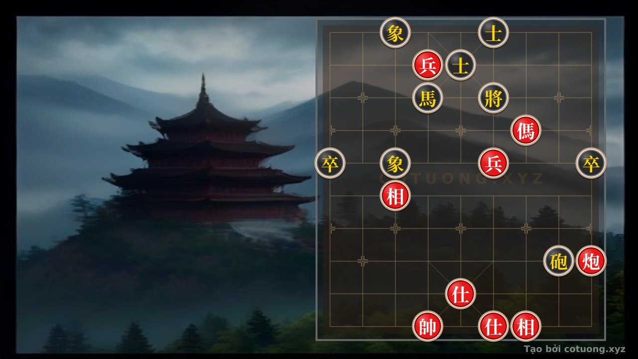 Thế cờ: Red Pawn Breaks Black's Defensive Line: The 'Fire Storm' Strategy Shatters the General's Isolation — Cờ Tướng Online