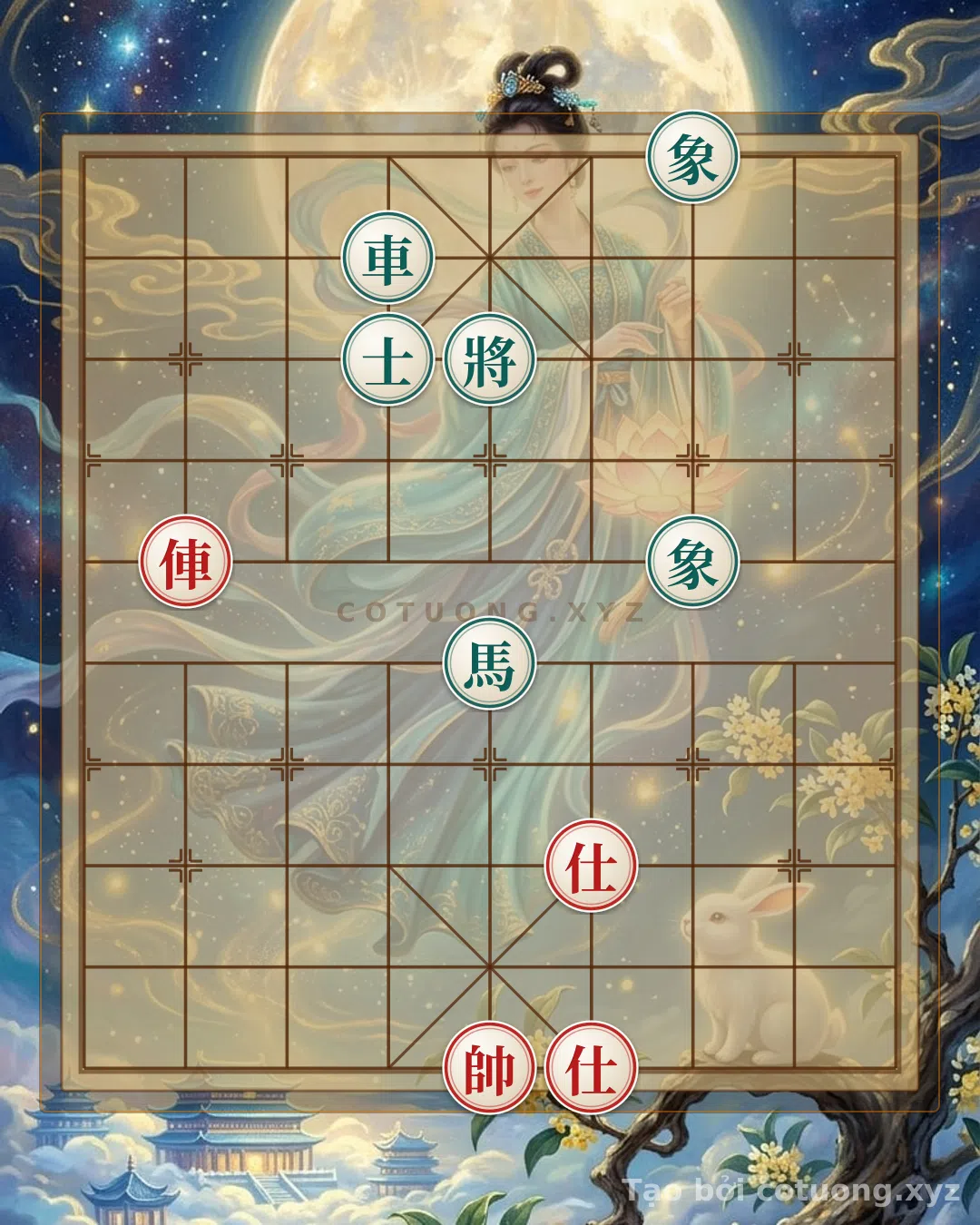 Thế cờ: Xiangqi Battle: When the Red Chariot Dances Through the Fog of War — Cờ Tướng Online