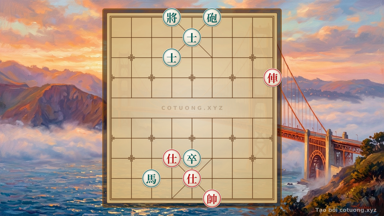 Thế cờ: The Secret Trick to Mastering Xiangqi: The Red Chariot and Two Advisors Crush the Black Cannon and Horse - When Simplicity is the Killer! — Cờ Tướng Online