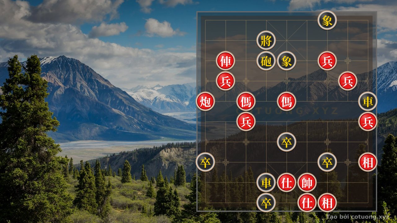 Thế cờ: Xiangqi: Red Opening Strategy with Double Horses, Threatening Rook Thrust — Cờ Tướng Online