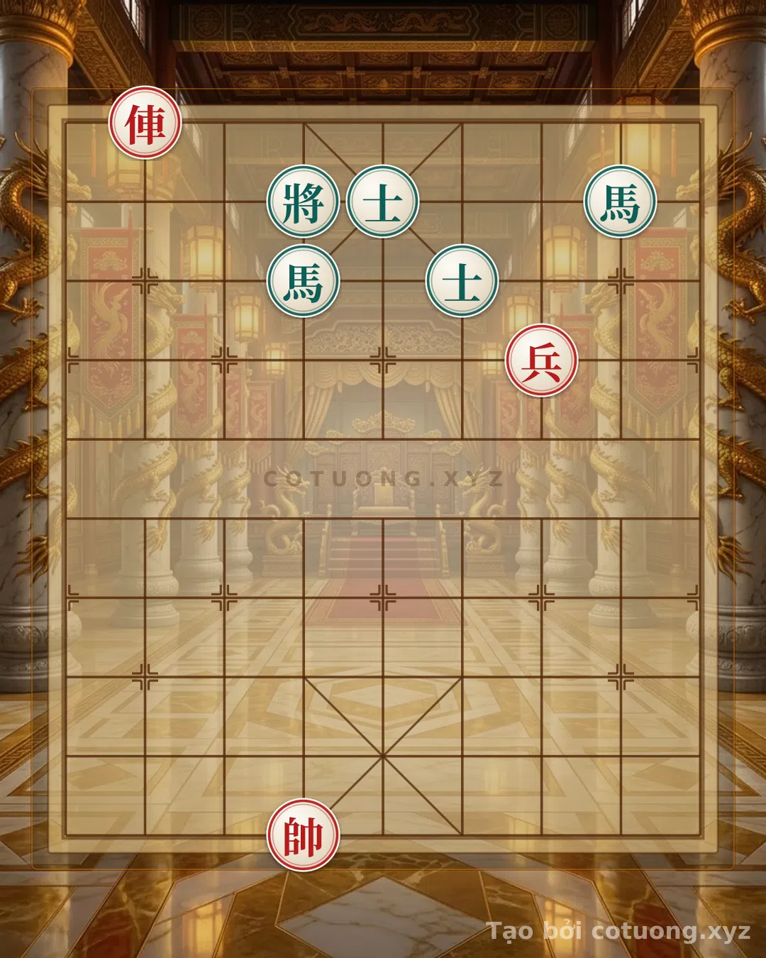 Thế cờ: A Tricky Xiangqi Position: Red Chariot Storms, Crushing Black Horses - Masterful Counterattack Strategy — Cờ Tướng Online