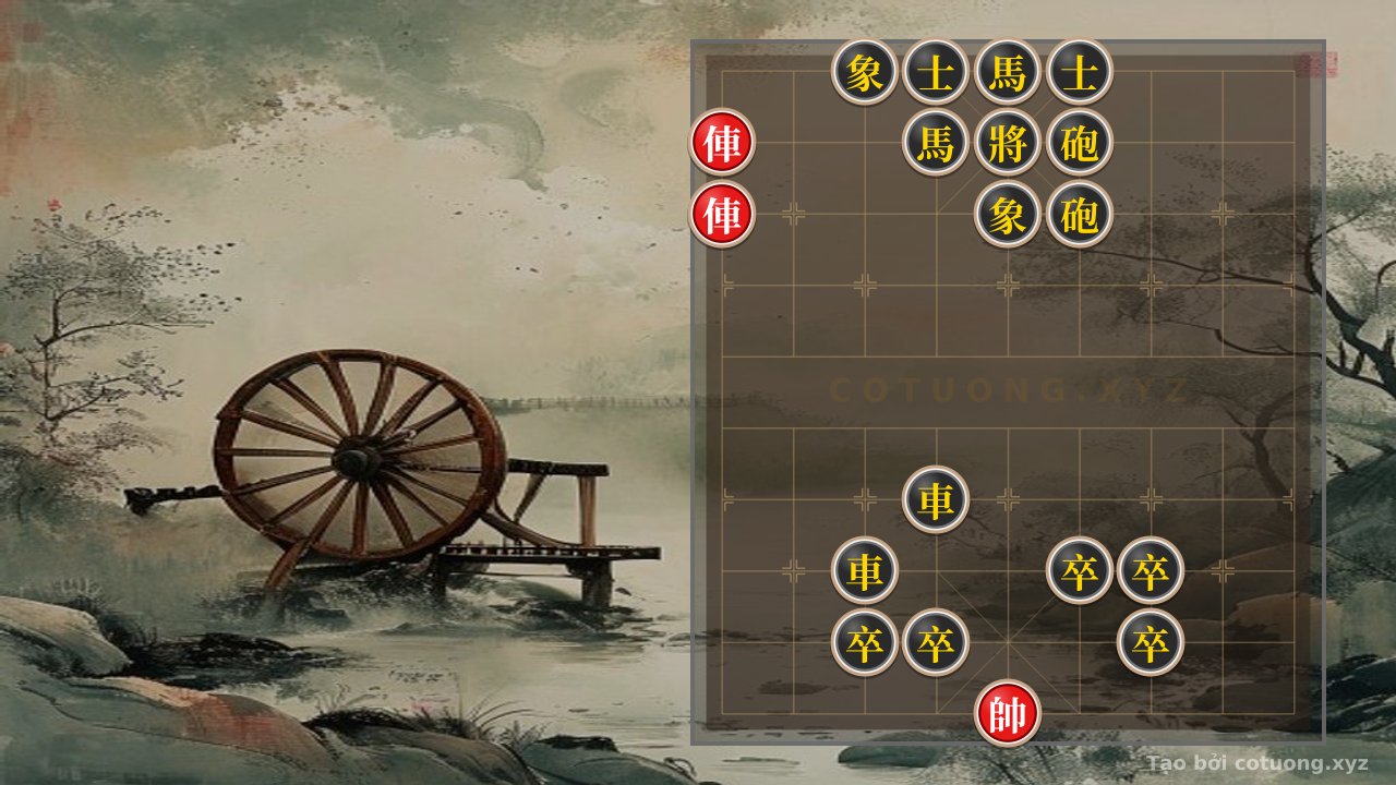 Thế cờ: The 'Red Chariot Attack' Formation - Mastering the Endgame from a Dark Position — Cờ Tướng Online
