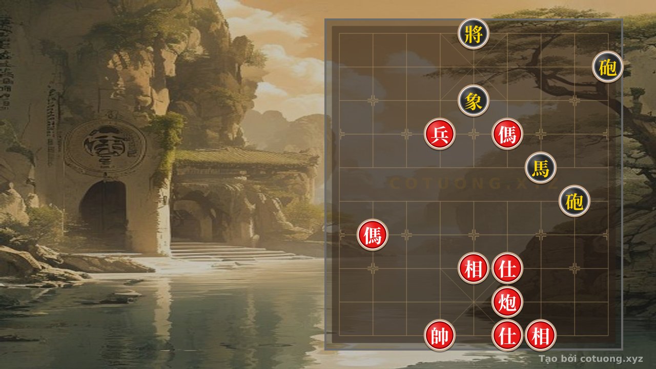 Thế cờ: Battle of Xiangqi: 2 Cannons, 2 Horses, 2 Elephants, 2 Advisors, and 2 Generals Face Off - Peak Tactical Masterpiece — Cờ Tướng Online