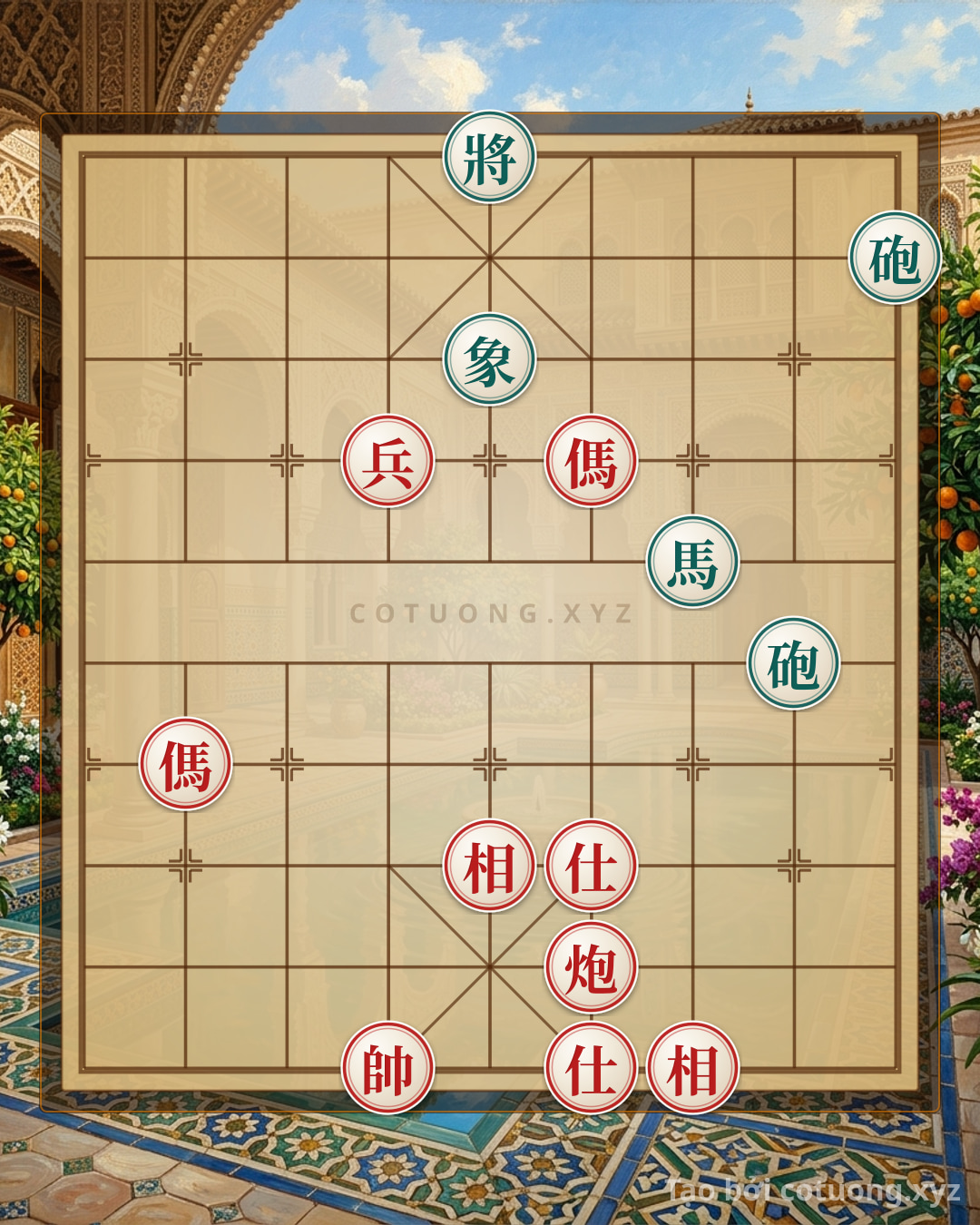 Challenge: Battle of Xiangqi: 2 Cannons, 2 Horses, 2 Elephants, 2 Advisors, and 2 Generals Face Off - Peak Tactical Masterpiece - Can you solve it?