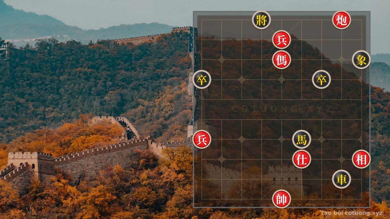 Thế cờ: Red General: The Secret to Defeating the Black Chariot in the Double Horse Interlocking Formation — Cờ Tướng Online