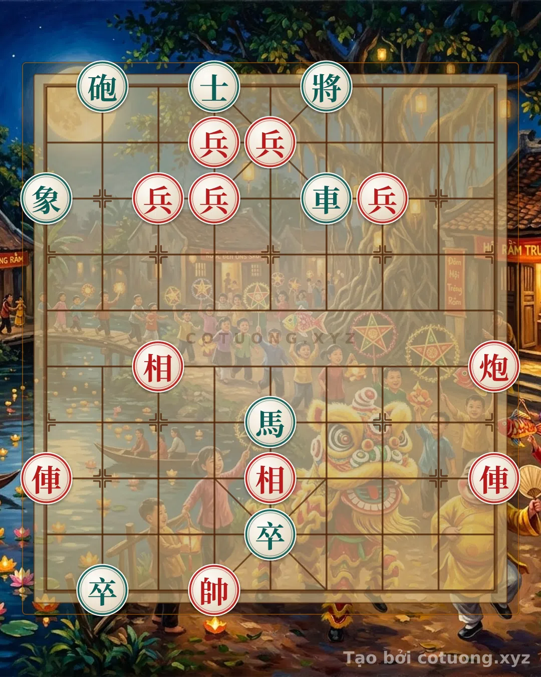Thế cờ: Chessboard of Life: When the Red Five Rooks Face the Black Horse Cannon - The Secret of the Fateful Moves — Cờ Tướng Online