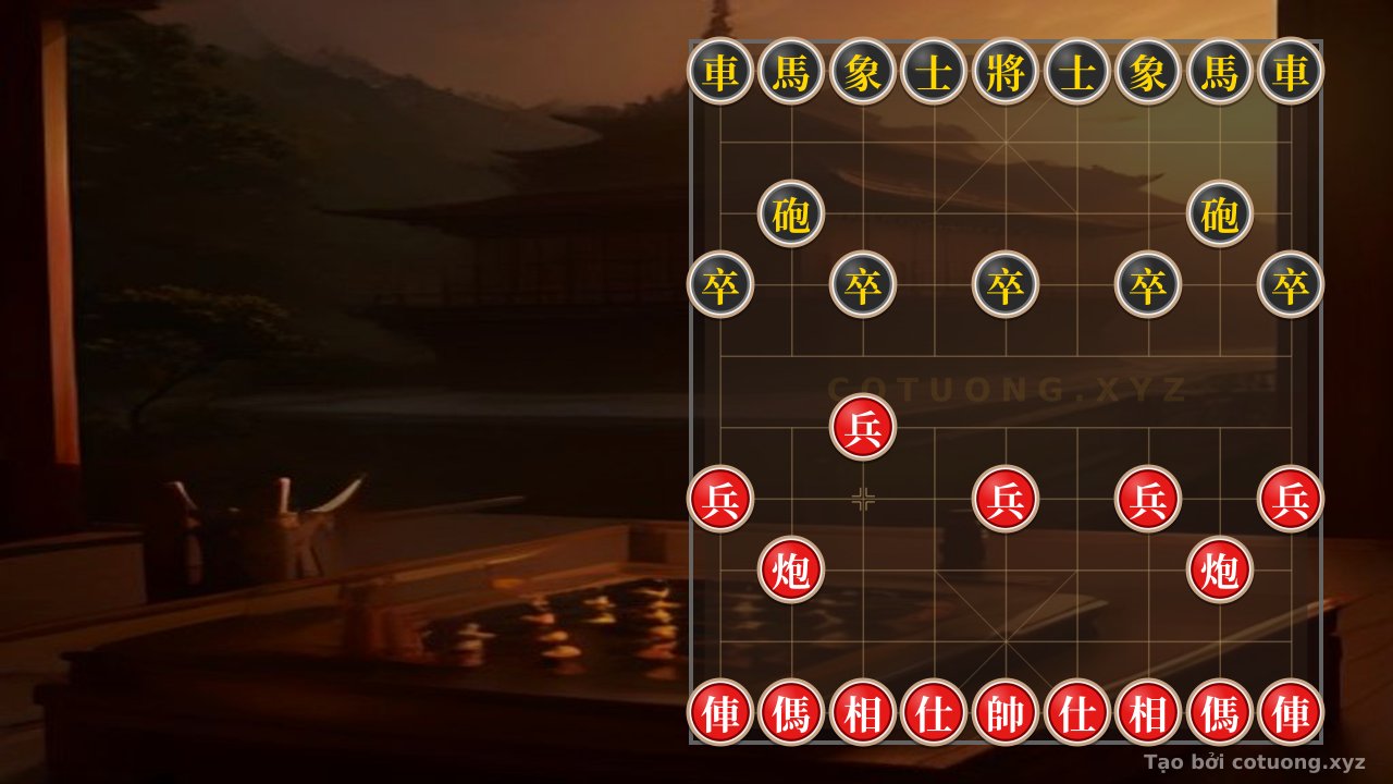 Thế cờ: The Sorrowful Move: Red's 2 Rooks, 2 Cannons, 2 Horses, and 5 Pawns Open the Decisive Battle — Cờ Tướng Online