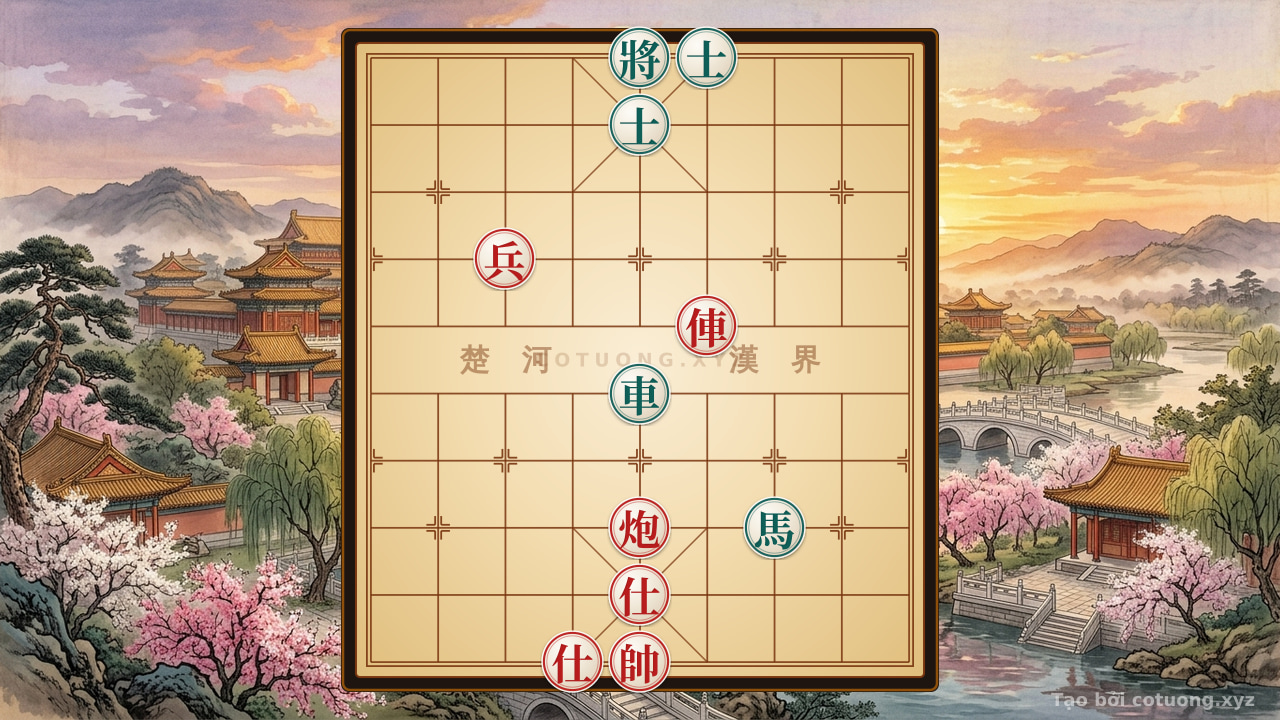 Thế cờ: Xiangqi (Chinese Chess) 1/10: Breaking the Black's Elephant and Horse Defense with Rook-Cannon Empty Square Tactics — Cờ Tướng Online