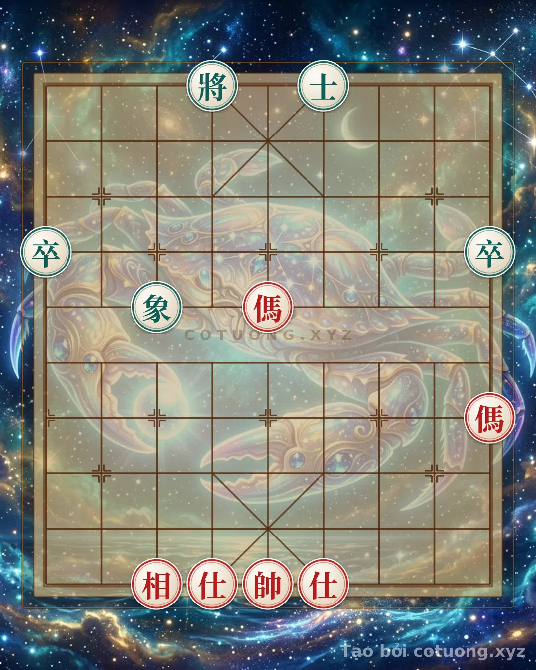 Challenge: The Enigma of the Twin Horses' Decisive Battle: Decoding the 2Horses 2Advisors Elephant vs. 2Pawns Advisor Elephant in a Single Mythical Move - Can you solve it?