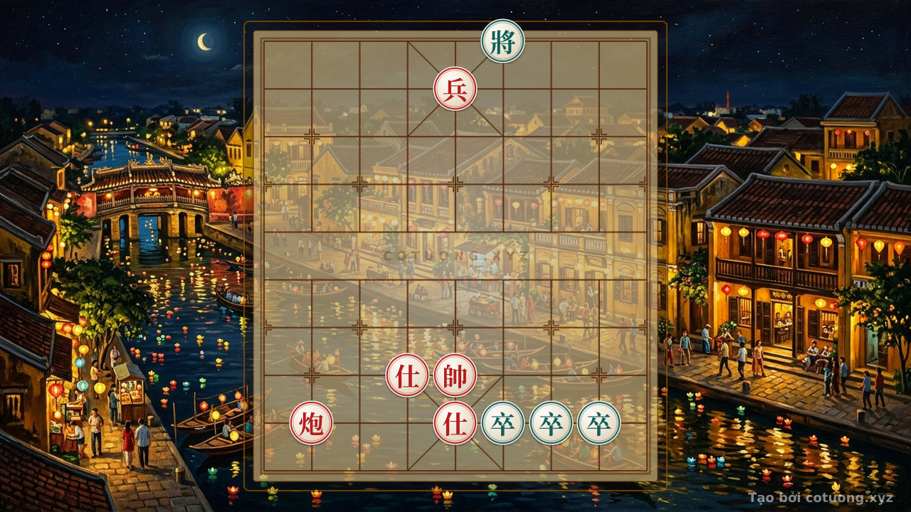 Thế cờ: Xiangqi (Chinese Chess) Puzzle: The Red's Hidden Counterattack Strategy with Just 1 Cannon That Forces Black to Resign — Cờ Tướng Online