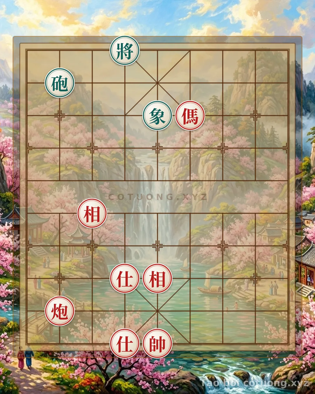 Challenge: Study: Red Cannon and Red Horse vs. Black Elephant - Master Xiangqi Tactics - Can you solve it?